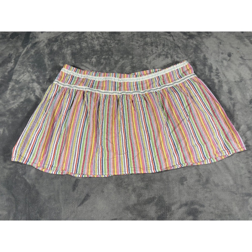 Old Navy Womens L Striped Mini Skirt Large Multi Color Metallic Cotton Blend